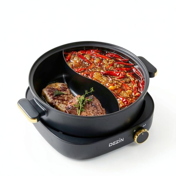 DEZIN Electric Hot Pot 4L Dual Flavor Manual Touch Control-6