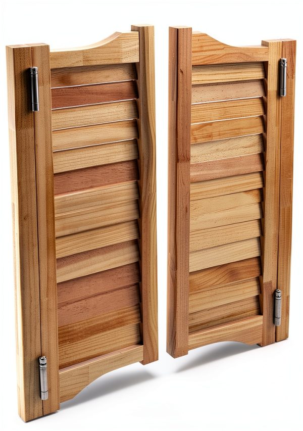 InnaMall Modern Swinging Door Pine Wood Stainless Steel-1