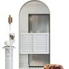 Xzomystify Solid Wood Swinging Doors Cafe Style Gray White-2