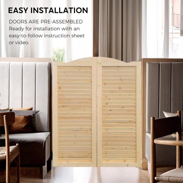 S&Z TOPHAND Wood Swing Cafe Louvered Doors Country Style-4