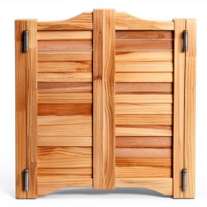 InnaMall Modern Swinging Door Pine Wood Stainless Steel-0