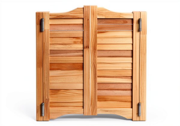 InnaMall Modern Swinging Door Pine Wood Stainless Steel-0