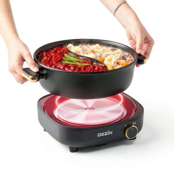 DEZIN Electric Hot Pot 4L Dual Flavor Manual Touch Control-4