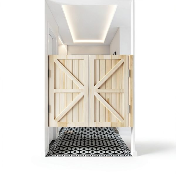 COZLMHJ Wood Saloon Swing Door Country Style Automatic-3