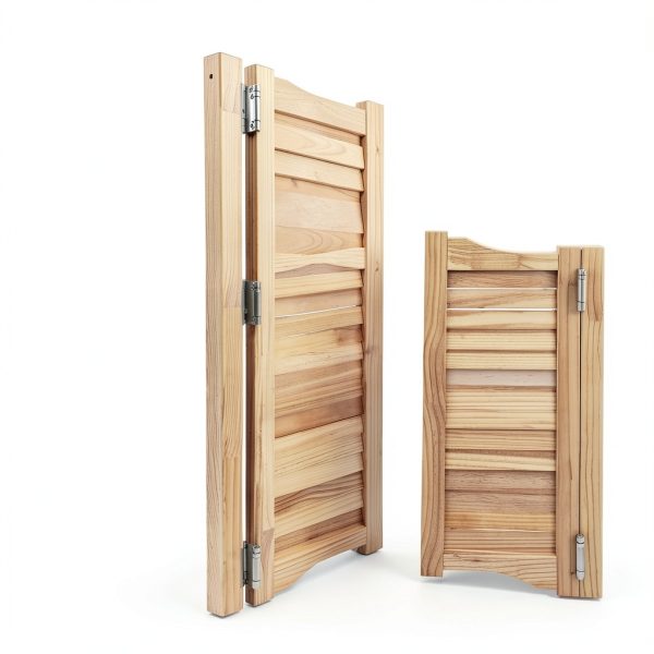 InnaMall Modern Swinging Door Pine Wood Stainless Steel-7