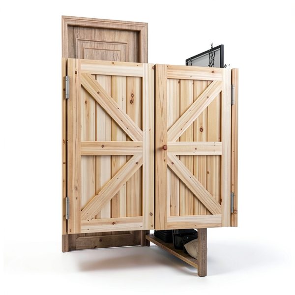 COZLMHJ Wood Saloon Swing Door Country Style Automatic-0