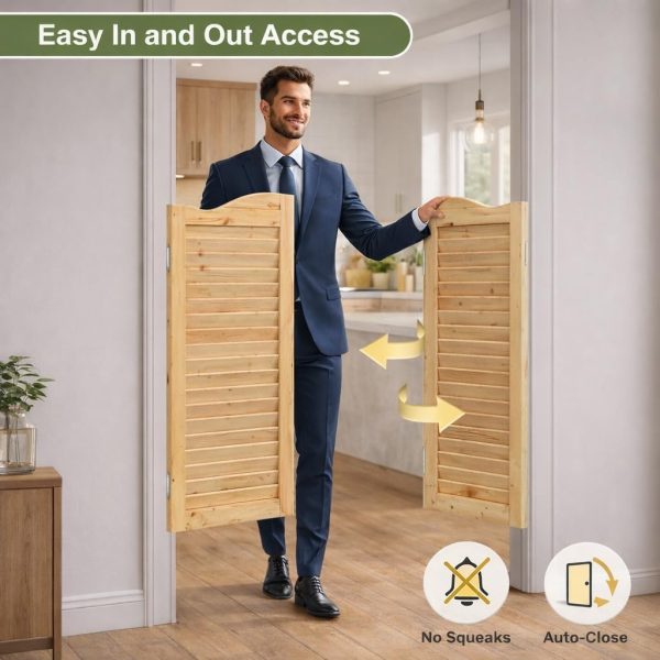 S&Z TOPHAND Wood Swinging Doors Country Style Louvered-1