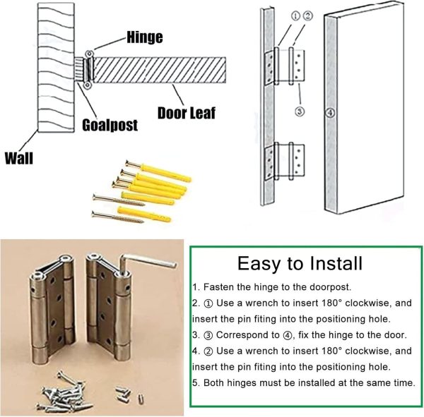ENWINDXS Pine Wood Swinging Door Auto Close Hinged-4