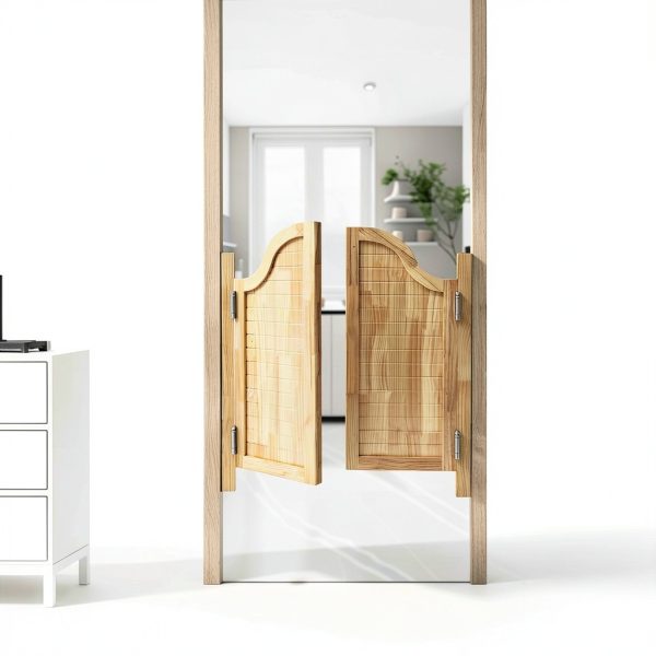 Eapmic Swinging Doors Pine Wood Auto Close Modern Style-2