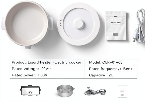 Olakys Electric Hot Pot 700W Non-Stick Portable Shabu Shabu-7