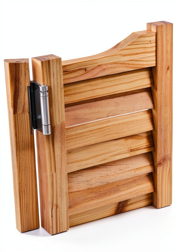 InnaMall Modern Swinging Door Pine Wood Stainless Steel-2