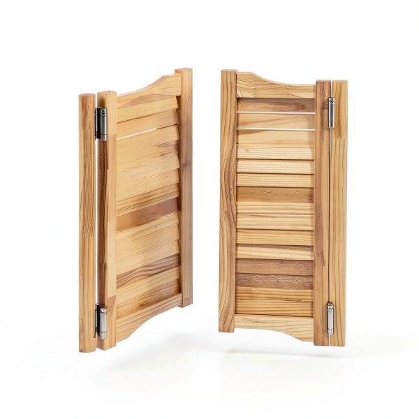 InnaMall Modern Swinging Door Pine Wood Stainless Steel-8