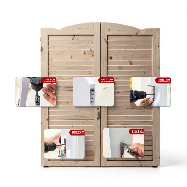 S&Z TOPHAND Wood Swing Cafe Louvered Doors Country Style-3