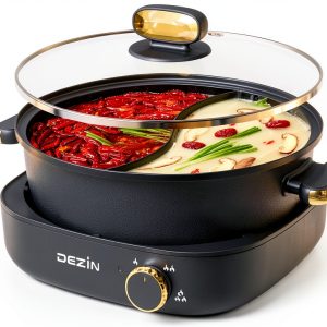 DEZIN Electric Hot Pot 4L Dual Flavor Manual Touch Control-0