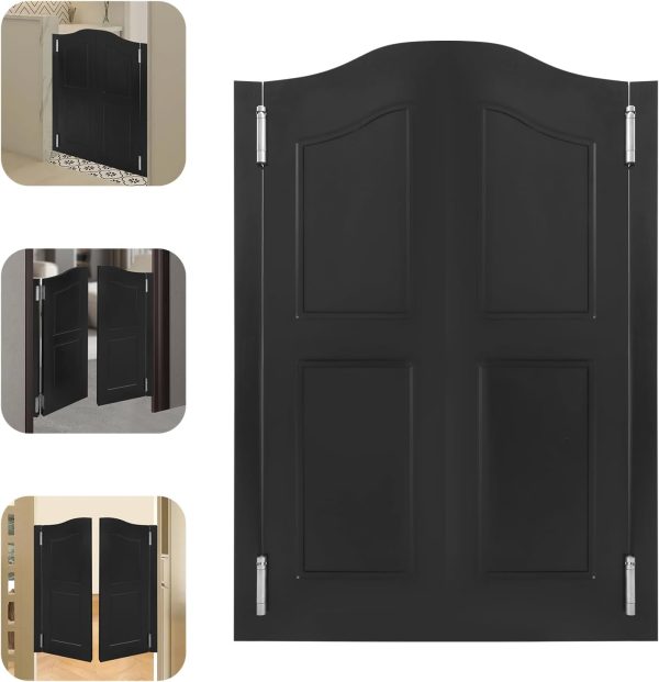 InnaMall Modern Swinging Door Pine Stainless Steel Home-8