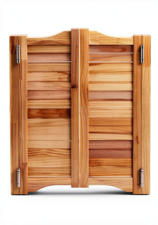 InnaMall Modern Swinging Door Pine Wood Stainless Steel-3