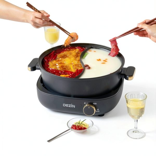 DEZIN Electric Hot Pot 4L Dual Flavor Manual Touch Control-1