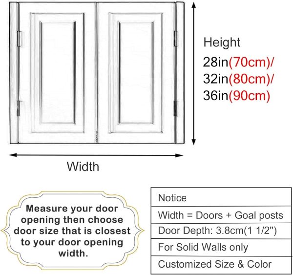 ENWINDXS Pine Wood Swinging Door Auto Close Hinged-2
