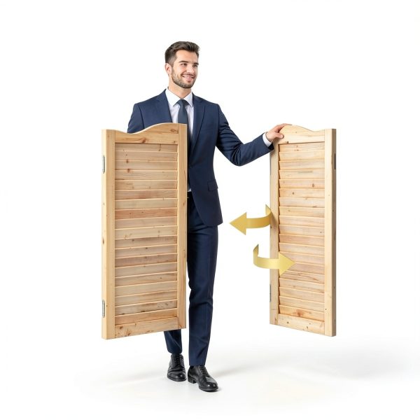 S&Z TOPHAND Wood Swing Cafe Louvered Doors Country Style-1