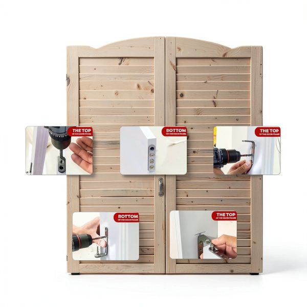 S&Z TOPHAND Wood Swing Cafe Louvered Doors Country Style-5