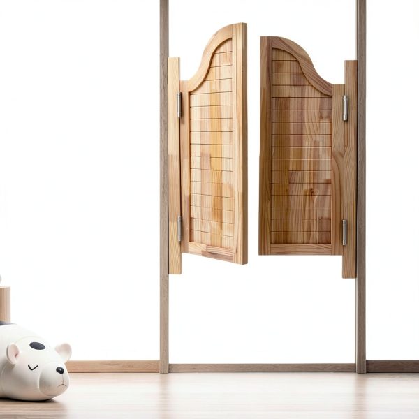 Eapmic Modern Swinging Doors Pine Wood Auto Close Hinges-6