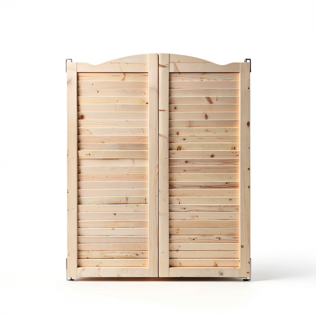 S&Z TOPHAND Swing Cafe Louvered Door installed in a kitchen doorway