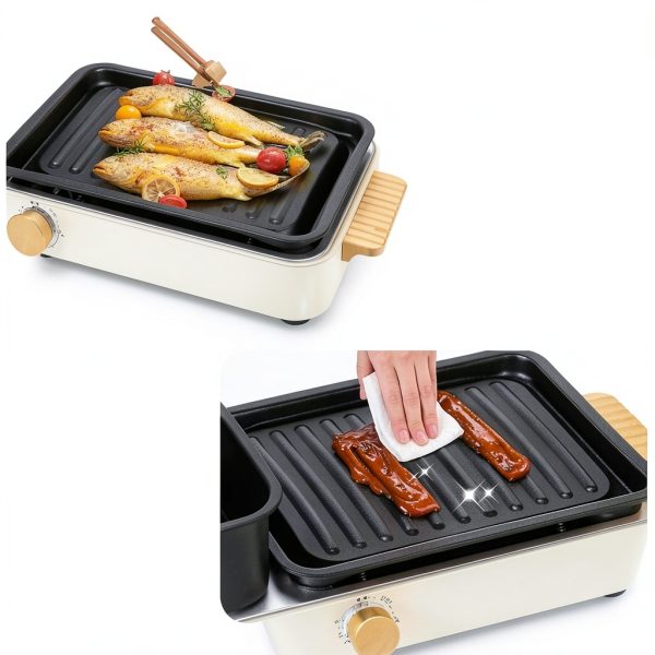 Electric Hot Pot aoran kitchen Aluminum 2‑in‑1-3