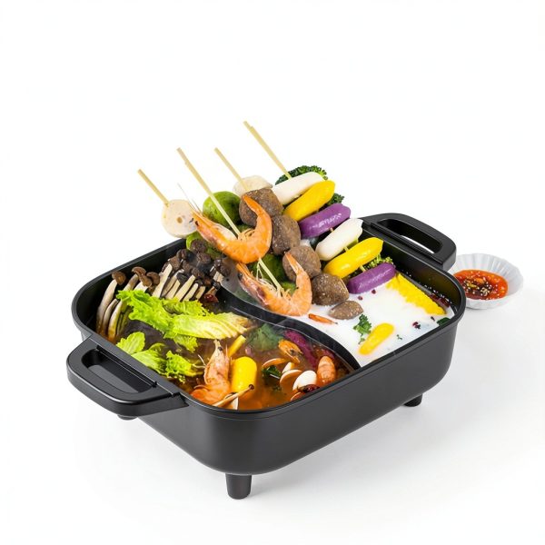 Electric Hot Pot Grill aoran kitchen Black 2200W-2