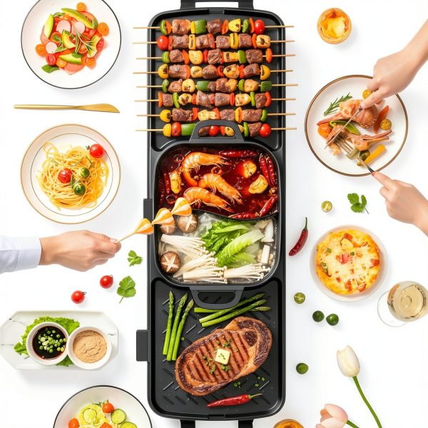 Electric Grill Hot Pot Combo 29in by Pavo-5