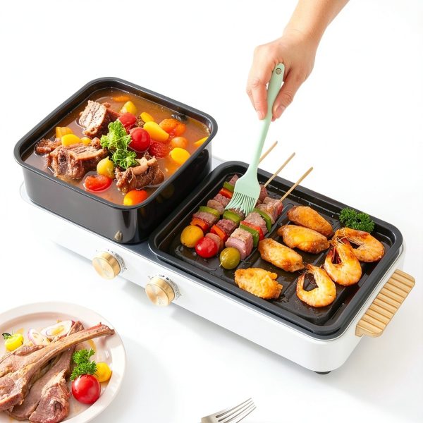 Electric Hot Pot aoran kitchen Aluminum 2‑in‑1-1