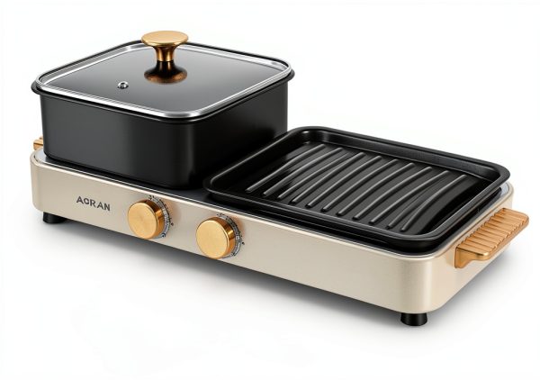 Electric Hot Pot aoran kitchen Aluminum 2‑in‑1-6