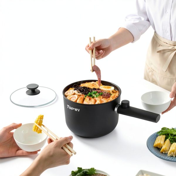 TopWit Electric Hot Pot 1.5L Non‑Stick Glass Cooker Dual Power-2