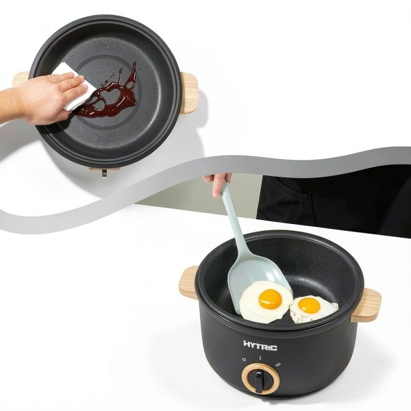 Hytric Black 2.6Qt Electric Hot Pot Non‑Stick 700W Touch Control-6