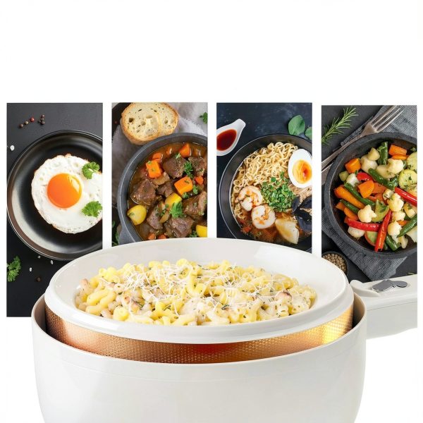 Ceramax Electric Hot Pot 2.6 Quart Cream Ceramic Portable-4