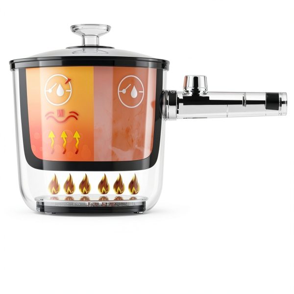 TopWit Electric Hot Pot 1.5L Non‑Stick Glass Cooker Dual Power-5