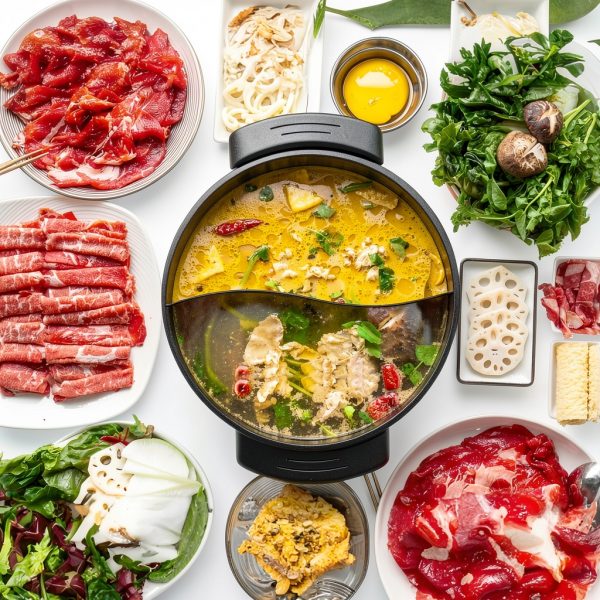 Electric Hot Pot Food Party 6L Dual-Sided Nonstick Metal Hotpot-8