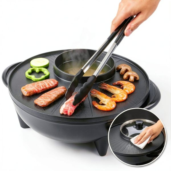 Electric Hot Pot OVENTE GH1033B Black 1200W Multi‑Function Grill-7