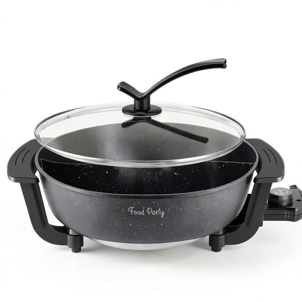 Electric Hot Pot Food Party 6L Dual-Sided Nonstick Metal Hotpot-3