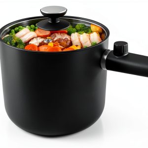 TopWit Electric Hot Pot 1.5L Non‑Stick Glass Cooker Dual Power-0