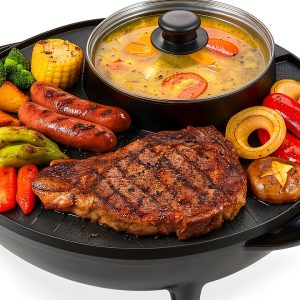 Electric Hot Pot OVENTE GH1033B Black 1200W Multi‑Function Grill-0