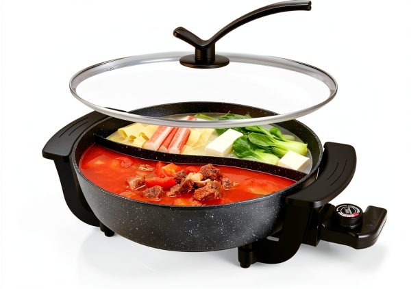 Electric Hot Pot Food Party 6L Dual-Sided Nonstick Metal Hotpot-0
