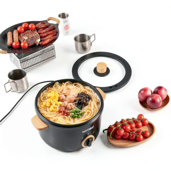 Hytric Black 2.6Qt Electric Hot Pot Non‑Stick 700W Touch Control-5