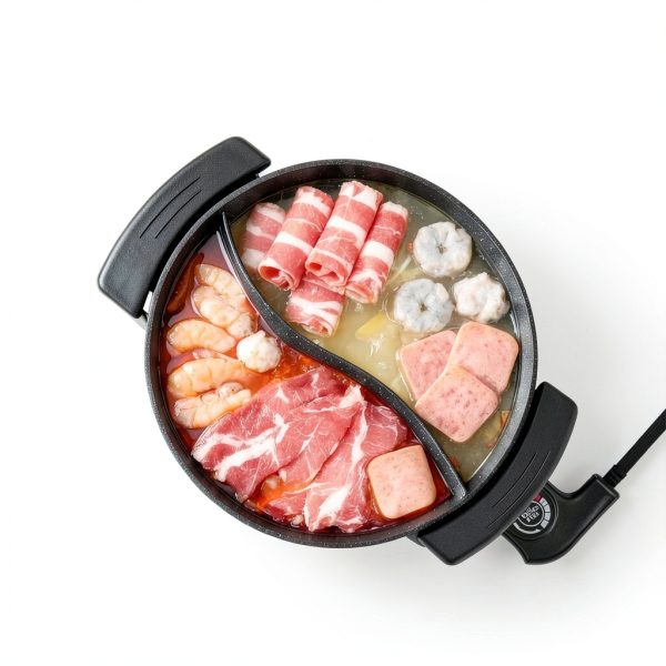 Electric Hot Pot Food Party 6L Dual-Sided Nonstick Metal Hotpot-1