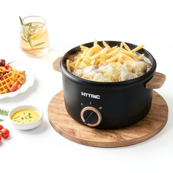 Hytric Black 2.6Qt Electric Hot Pot Non‑Stick 700W Touch Control-1