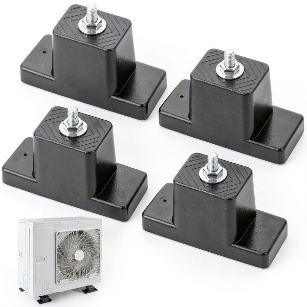 MYFULLY Rubber Vibration Isolator Mounting Bracket 4-Pack Air Conditioner Vibration Damping Mounts Anti-Vibration Shock Absorbing Pads for Outdoor Mini Split Air Conditioner Condensers-0