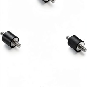 Pack of 4 Rubber Vibration Isolator Mounts - 1" Diameter x 1" Height, 5/16-18 Thread x 3/4" Length Studs Male/Male - Noise Control, Shock Absorber, for HVAC, Generators, Motors, Compressors, Pumps-0