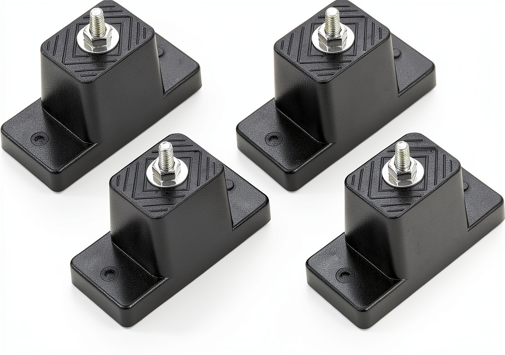 Installing NATGAI Rubber Vibration Isolator Brackets on a concrete wall for a mini‑split outdoor unit