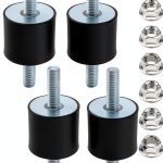 M10 Rubber Mounts 4 Pack Stud Shock Absorber with Locking Nuts CLAHJQX-0